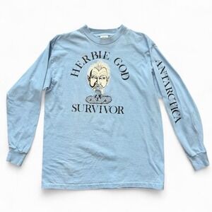 Vintage 90s Herbie God Survivor Antarctica Storm Hurricane Long Sleeve Shirt XL